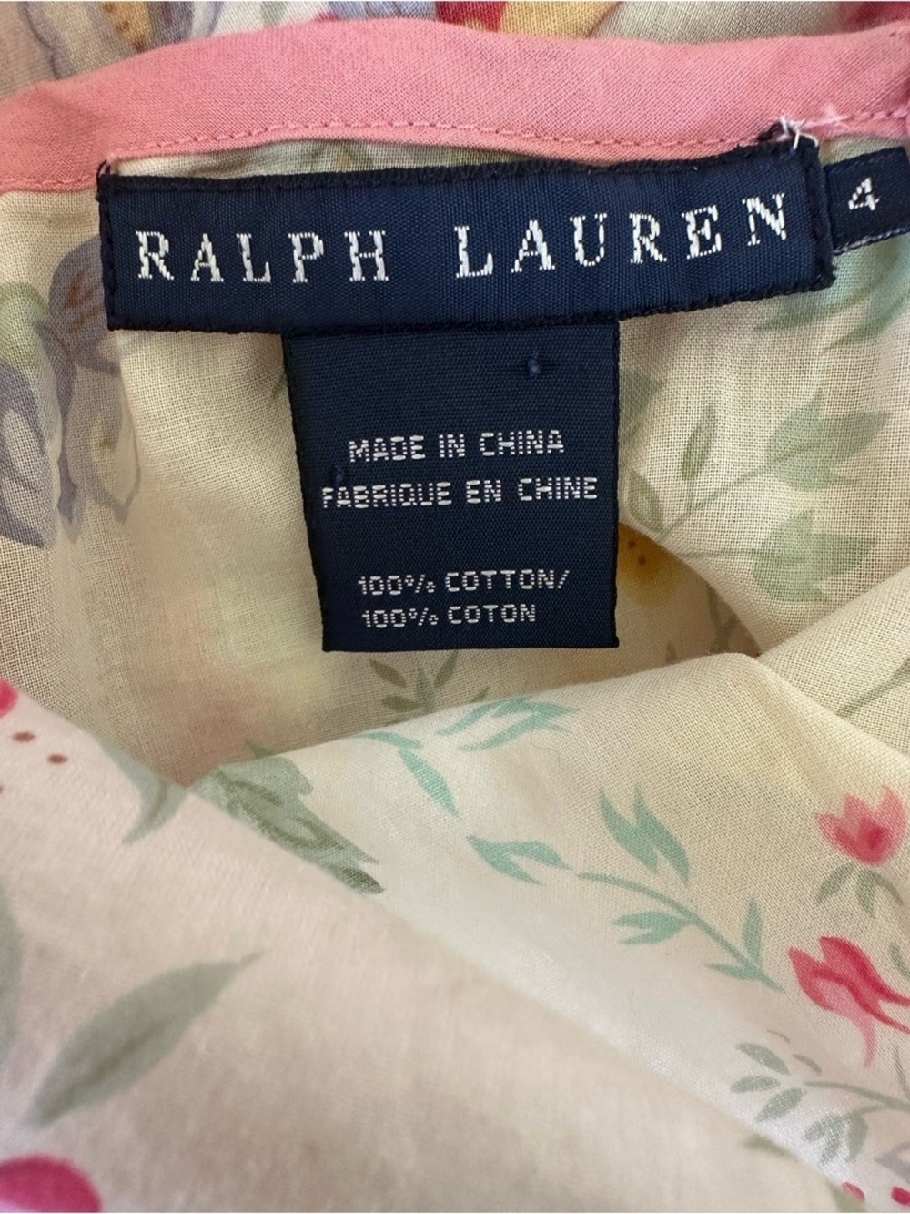 Vintage Ralph Lauren Floral Cotton Voile Garden Party Cottagecore Dress Size 4 - Picture 4 of 6